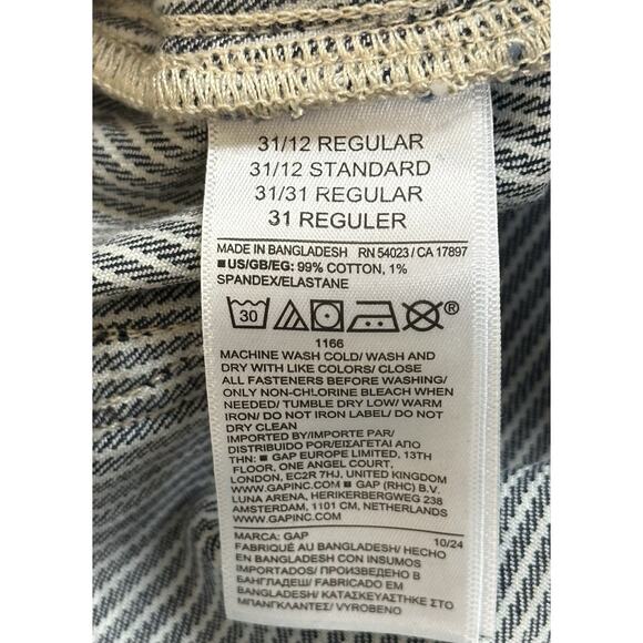 GAP High Rise Stride Ankle Jeans in Indigo Stripe Size 31/12R Wide Leg NWT - Picture 8 of 10